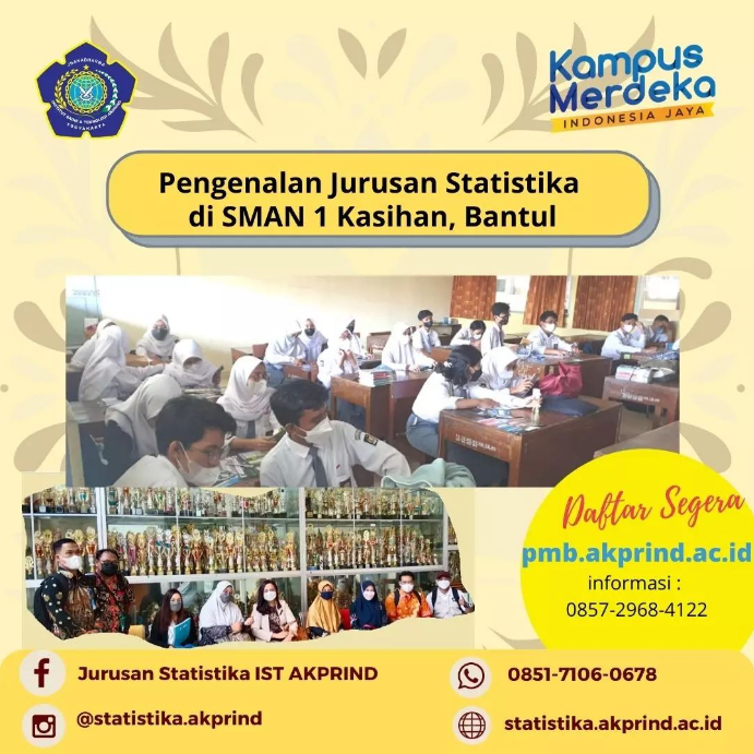 Pengenalan Jurusan Statistika IST AKPRIND Yogyakarta di SMAN 1 Kasihan Bantul